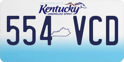 KY license plate 554VCD