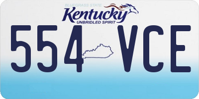 KY license plate 554VCE