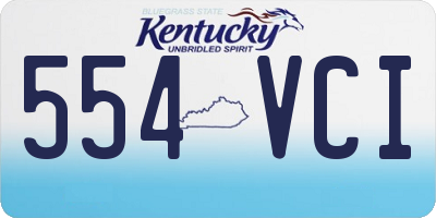 KY license plate 554VCI