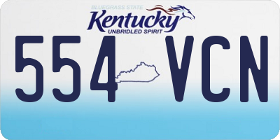 KY license plate 554VCN