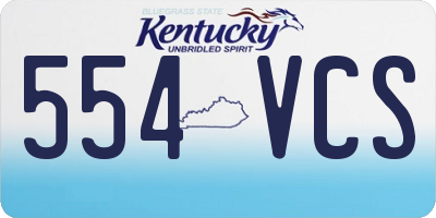 KY license plate 554VCS