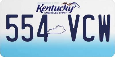 KY license plate 554VCW