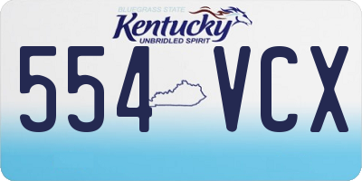 KY license plate 554VCX