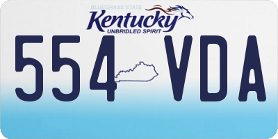 KY license plate 554VDA