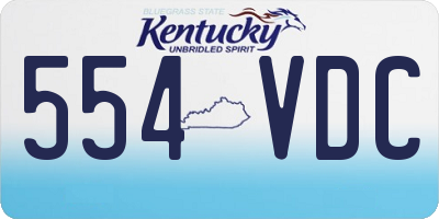 KY license plate 554VDC