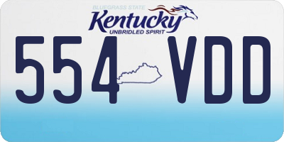 KY license plate 554VDD