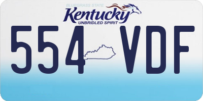 KY license plate 554VDF