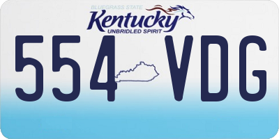 KY license plate 554VDG