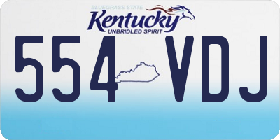 KY license plate 554VDJ