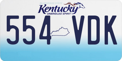 KY license plate 554VDK