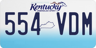 KY license plate 554VDM