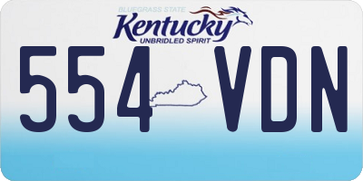 KY license plate 554VDN
