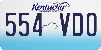 KY license plate 554VDO