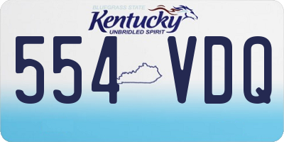 KY license plate 554VDQ