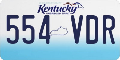 KY license plate 554VDR