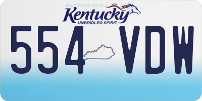 KY license plate 554VDW