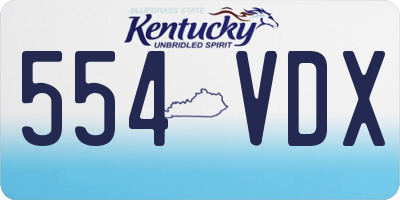 KY license plate 554VDX