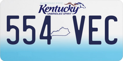 KY license plate 554VEC