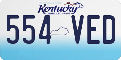 KY license plate 554VED