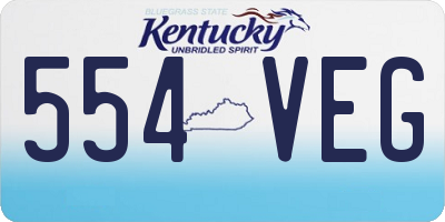 KY license plate 554VEG
