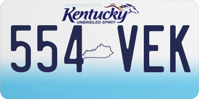 KY license plate 554VEK
