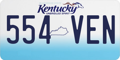 KY license plate 554VEN