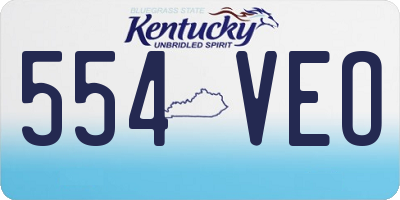 KY license plate 554VEO