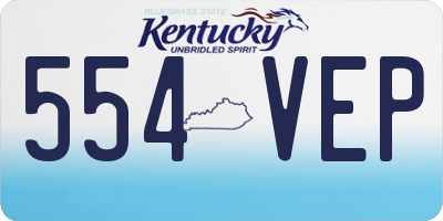 KY license plate 554VEP