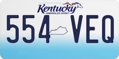 KY license plate 554VEQ