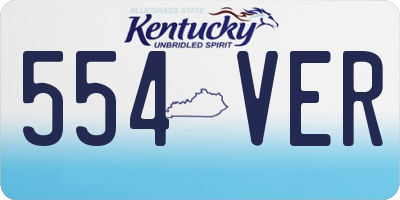 KY license plate 554VER