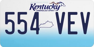 KY license plate 554VEV