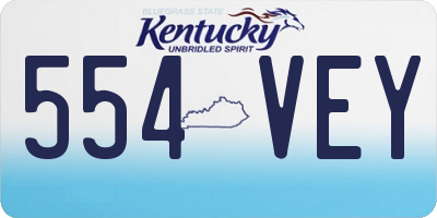 KY license plate 554VEY