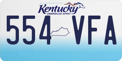 KY license plate 554VFA