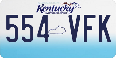 KY license plate 554VFK