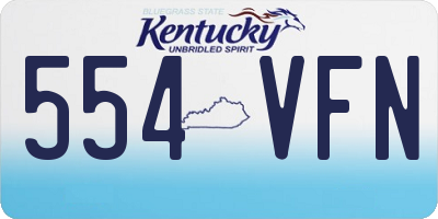 KY license plate 554VFN