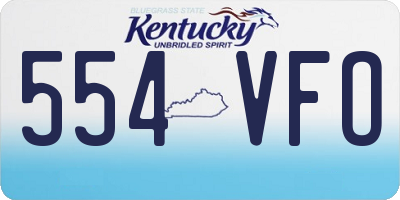 KY license plate 554VFO