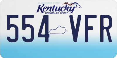 KY license plate 554VFR