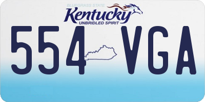 KY license plate 554VGA