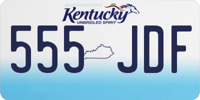KY license plate 555JDF