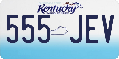 KY license plate 555JEV
