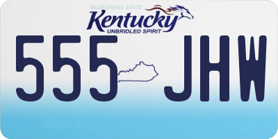 KY license plate 555JHW