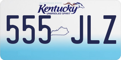 KY license plate 555JLZ