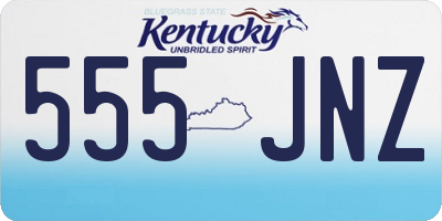 KY license plate 555JNZ