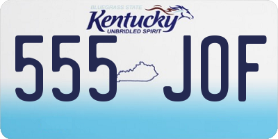 KY license plate 555JOF