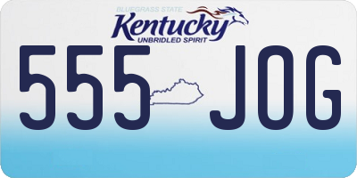 KY license plate 555JOG
