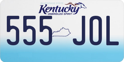 KY license plate 555JOL