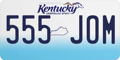 KY license plate 555JOM