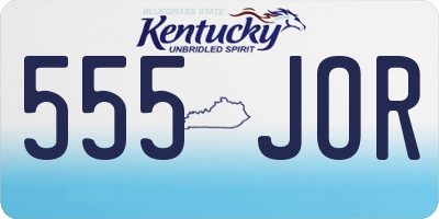 KY license plate 555JOR