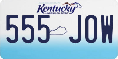 KY license plate 555JOW