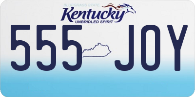 KY license plate 555JOY